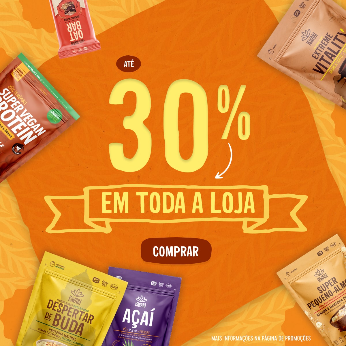 Até 30% de desconto em toda a loja